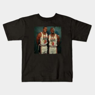 Magic Johnson and Michael Jordan Kids T-Shirt